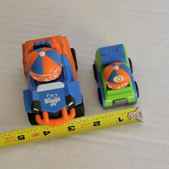 2 Blue Orange Green Blippi Figures Cars Truck Vehicle 2019 2020 Toy - Picture 7 of 11